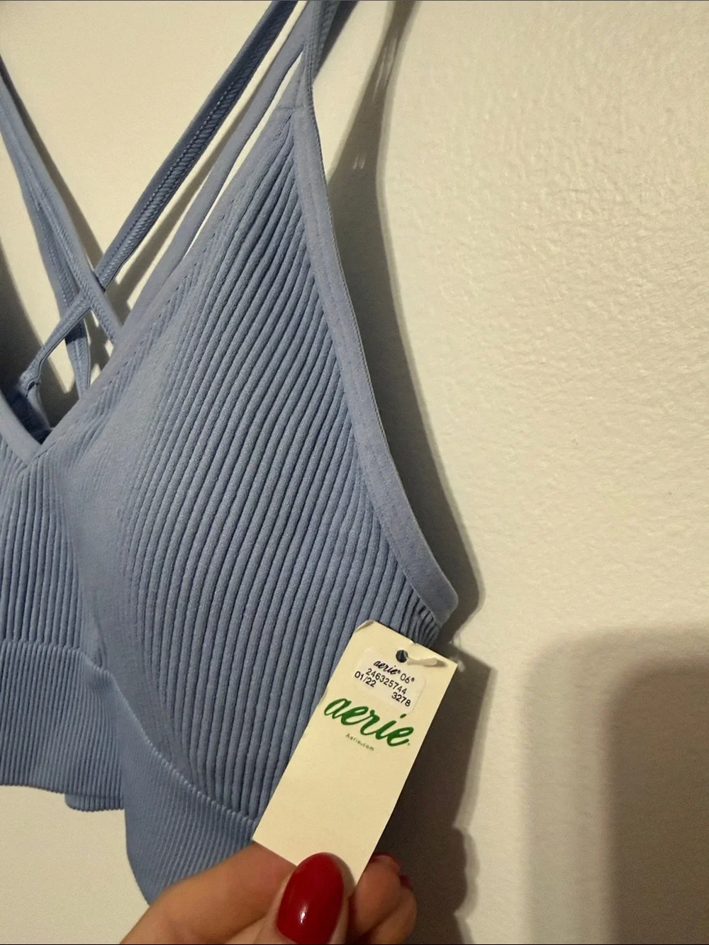 Aerie Light Blue Strappy Bralette Crop Top